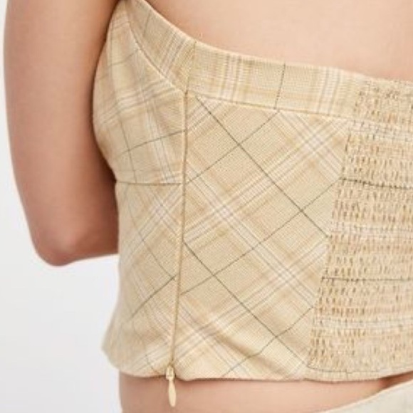 Free People Out West Plaid Tan Corset Top - Picture 7 of 11